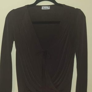 Anel (Greece) Brown Tie Front Top